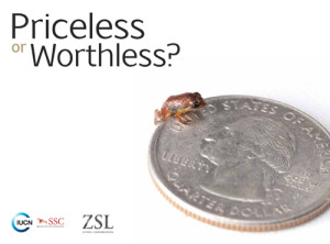 Priceless or Worthless? The World's Most Threatened Species. IUCN. Jamaican Iguana highlighted.